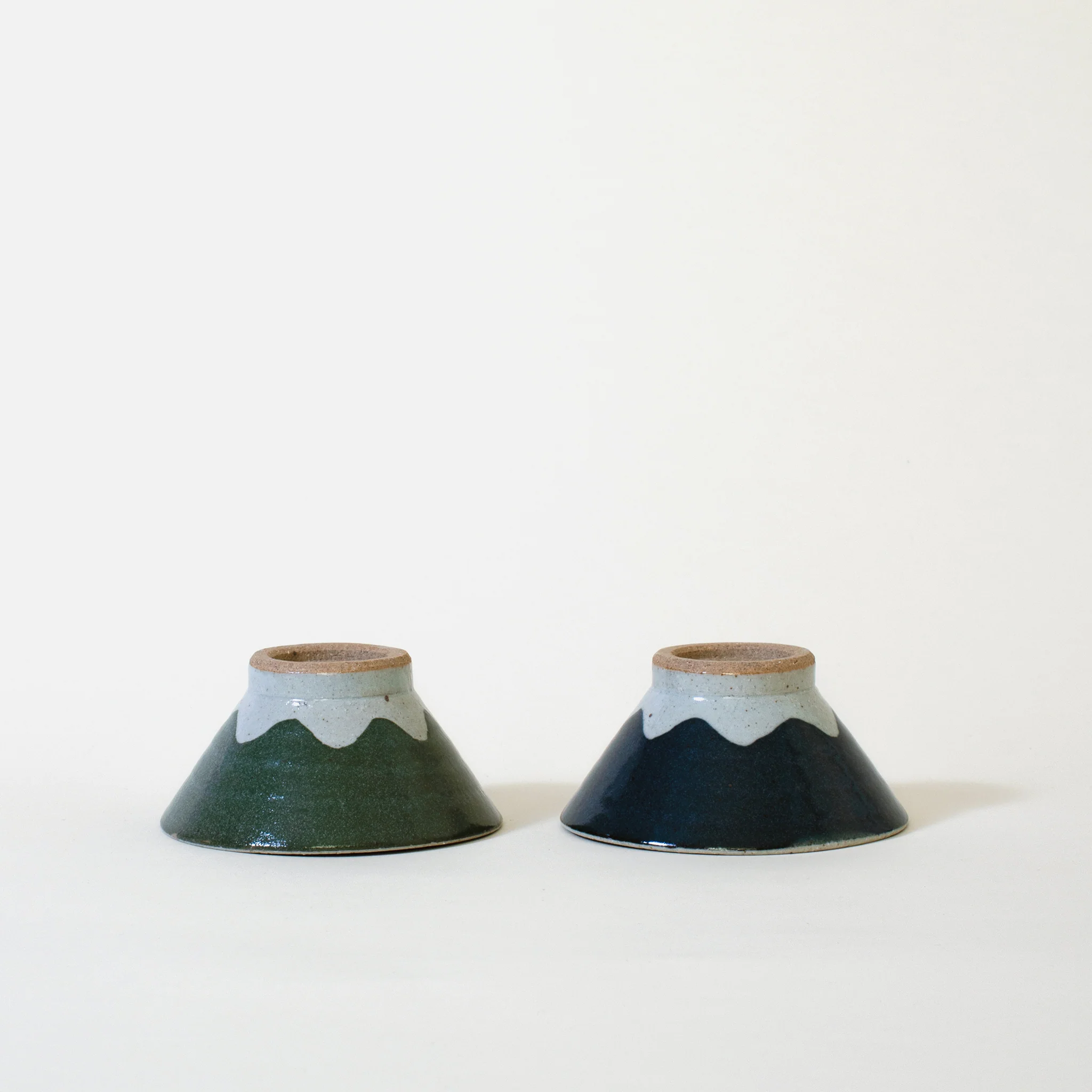 Ceramic Mt. Fuji Japanese Rice Bowl In Blue - Image 3