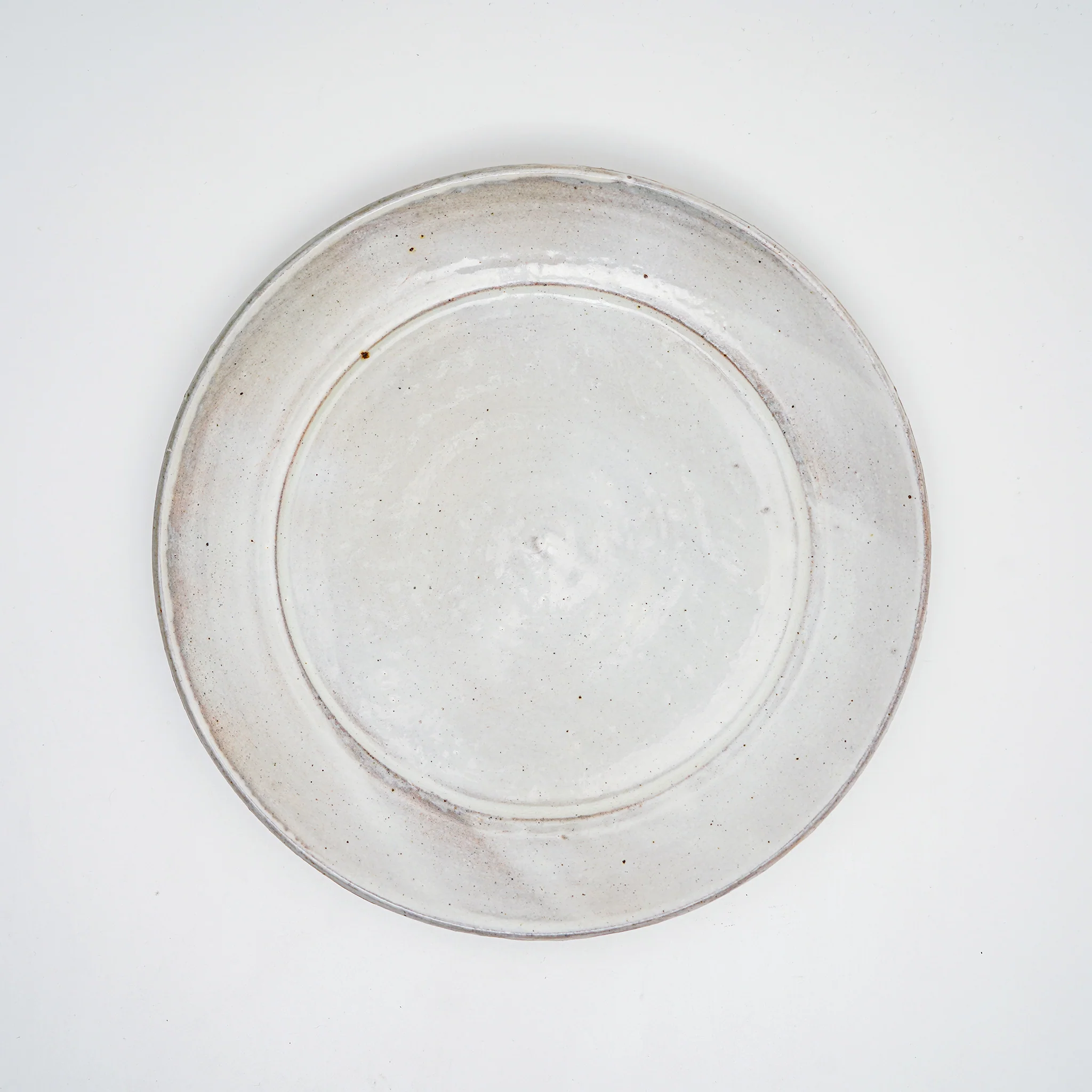 9.5" White Slip Covered Plate - Image 6